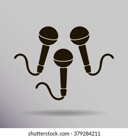 Dynamic microphones, vector icon
