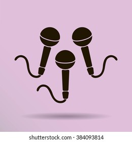 Dynamic microphones, vector icon