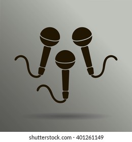 Dynamic microphones, vector icon