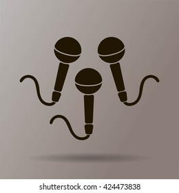 Dynamic microphones, vector icon