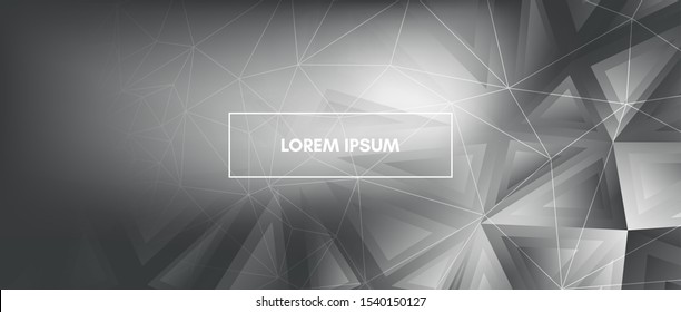 Dynamic Minimal Concept. Graphic Polygon Background. Foil Creative Geometry. Abstract Landing Page. Gradient Minimal Design. Gray Vector Polygonal Banner. Vector Landing Page. Minimal Poster.
