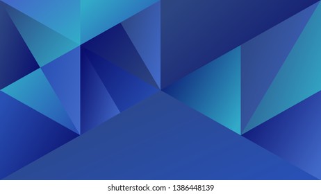 Dynamic minimal gradient triangular hd background - abstract polygonal blue vector illustration