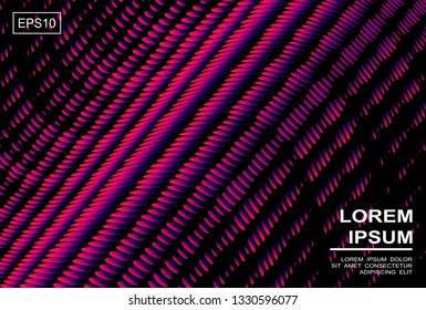 Dynamic minimalist background with bright wavy design. Vector motion effect with neon glow