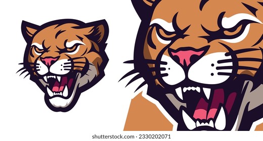 Logo de Cougar dinámico minimalista: Potente gráfico vectorial para equipos deportivos y deportivos electrónicos