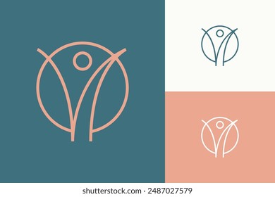 Dynamic Minimalist Wellness Logo Symbolizing Health, Fit, and Liberty