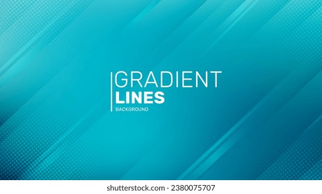 Dynamic mint lines background. Gradient teal background. Modern stripped background with shadow lines. Stock Vector