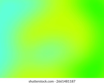 Fondo abstracto dinámico y moderno, un gradiente suave entre verde lima brillante, amarillo y azul cian suave