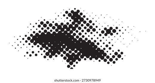 Um design abstrato dinâmico e moderno com um padrão de pontos de meio-tom, criando uma sensação de movimento e interesse visual.