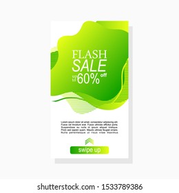dynamic modern abstract liquid amoeba sale banner, sale banner design for mobile with gradient color