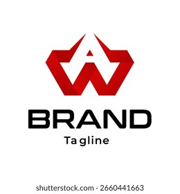 A dynamic and modern abstract logo featuring the intertwined letters W and A