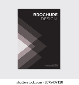 Dynamic modern black brochure, leaflet, cover template design. Geometric triangle elements. 