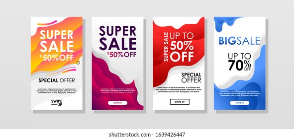 dynamic modern design for flash sales banners. set sold banner design templates, Flash set special sales offer. super sale design. liquid sales concept banners