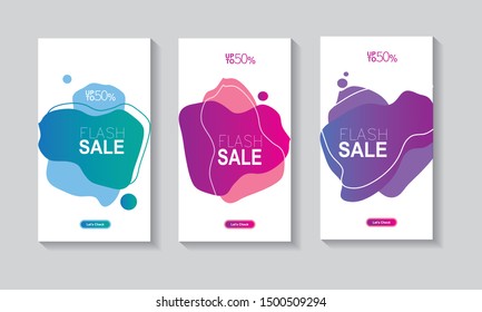 Dynamic modern for flash sale banners. Sale banner template design, Flash sale special offer set