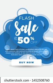 Dynamic modern fluid background for flash sale banners. Promotional vector illustration template for special offer. Design for social media, poster, newsletter, ad, leaflet, placard, brochure, flyer