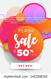 Dynamic modern fluid background for flash sale banners. Promotional vector illustration template for special offer. Design for social media, poster, newsletter, ad, leaflet, placard, brochure, flyer