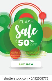 Dynamic modern fluid background for flash sale banners. Promotional vector illustration template for special offer. Design for social media, poster, newsletter, ad, leaflet, placard, brochure, flyer