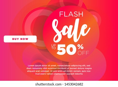 Dynamic modern fluid background for flash sale banners. Promotional vector illustration template for special offer. Design for social media, poster, newsletter, ad, leaflet, placard, brochure, flyer