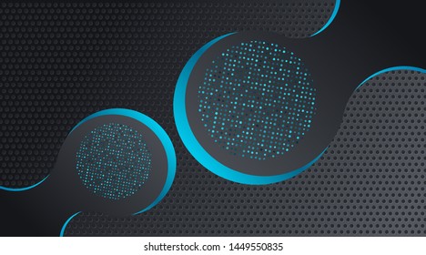 Dynamic Modern Fluid Black Blue Techno Corporate Business Background Template