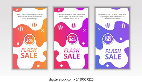 Dynamic Modern Fluid, Flash Sale Mobile Banner Template Design For social media post advertising