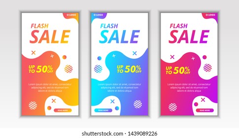 Dynamic Modern Fluid, Flash Sale Mobile Banner Template Design For social media post advertising