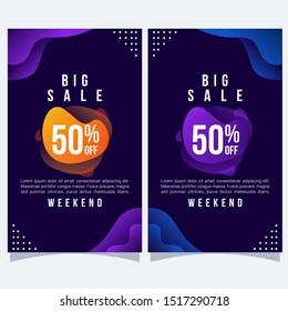Dynamic modern fluid for flash sale banners. Sale banner template design, Flash sale special offer set. Abstract background