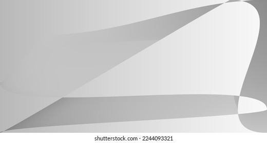 Dynamic Modern Fluid Metallic Office Background. Layers Technology Monochromatic Shape Horizontal Lines. Alluminium Futuristic Smooth Grey Illustration. Minimal Digital Gray Silver Gradient Mesh.