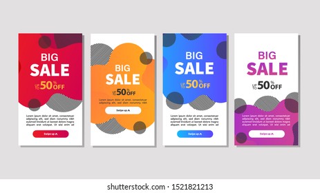 Dynamic modern fluid mobile for big sale banners. Sale banner template design, Flash sale special offer set
