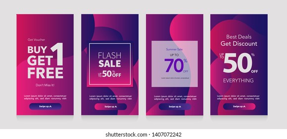 Dynamic modern fluid mobile for Flash Sale banners. Sale banner template design, Flash Sale Discount special offer set