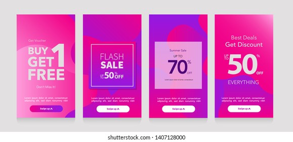 Dynamic modern fluid mobile for Flash Sale banners. Sale banner template design, Flash Sale Discount special offer set