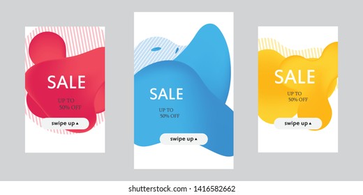 Dynamic modern fluid mobile for flash sale banners. Sale banner template design, Flash sale special offer set