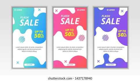 Dynamic Modern Fluid Mobile Flash Sale Banner template design for instagram post, special offer, social media, advertising