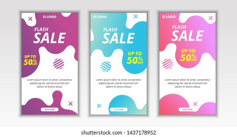 Dynamic Modern Fluid Mobile Flash Sale Banner template design for instagram post, special offer, social media, advertising