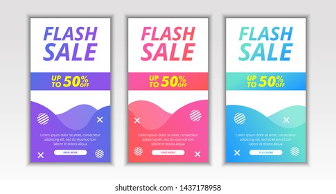 Dynamic Modern Fluid Mobile Flash Sale Banner template design for instagram post, special offer, social media, advertising