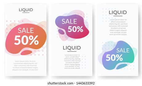 Dynamic modern fluid mobile for flash sale banners. Sale banner template design, Flash sale special offer set