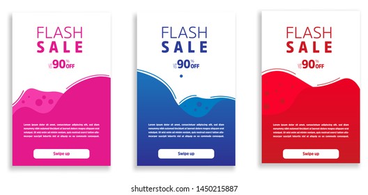 Dynamic modern fluid mobile for flash sale banners. Sale banner template design, Flash sale special offer set 2