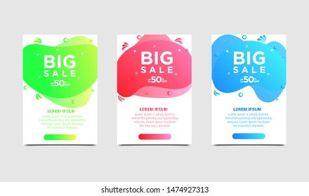 Dynamic modern fluid mobile for flash sale banners. Sale banner template design, Flash sale special offer set