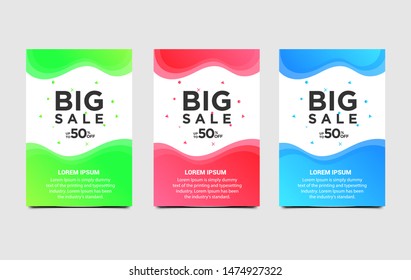 Dynamic modern fluid mobile for flash sale banners. Sale banner template design, Flash sale special offer set