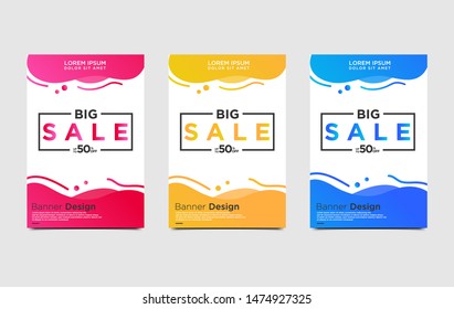 Dynamic modern fluid mobile for flash sale banners. Sale banner template design, Flash sale special offer set