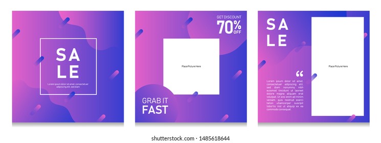 Dynamic modern fluid mobile for flash sale banners. Sale banner template design, Flash sale special offer set