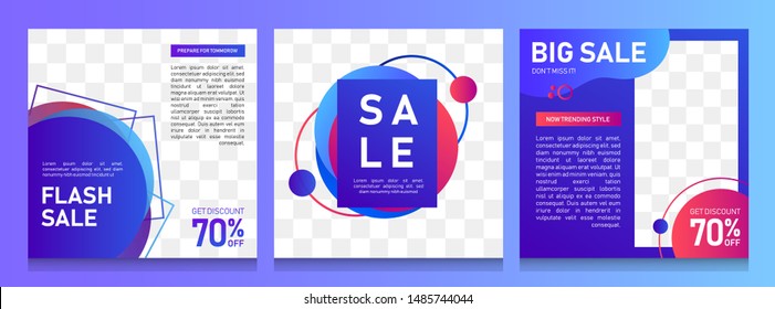 Dynamic modern fluid mobile for flash sale banners. Sale banner template design, Flash sale special offer set