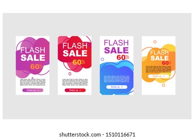 Dynamic modern fluid mobile for flash sale banners. Sale banner template design. vector illustration