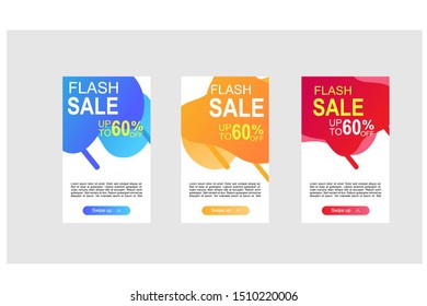 Dynamic modern fluid mobile for flash sale banners. Sale banner template design. vector illustration