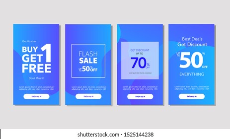 Dynamic modern fluid mobile for Flash Sale banners. Get Coupon Discount Sale banner template design, Sale Discount special offer set.