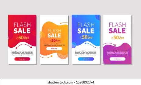 Dynamic modern fluid mobile for flash sale banners. Sale banner template design, Flash sale special offer set
