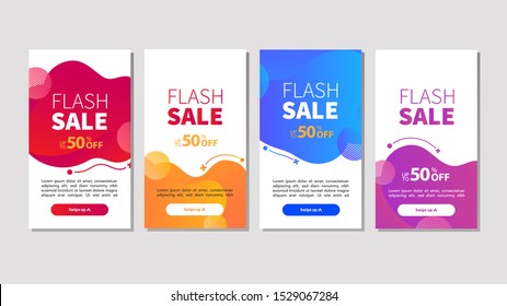Dynamic modern fluid mobile for flash sale banners. Sale banner template design, Flash sale special offer set