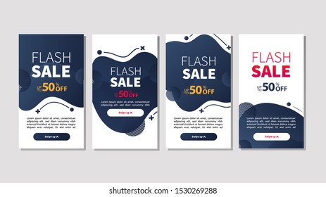 Dynamic modern fluid mobile for flash sale banners. Sale banner template design, Flash sale special offer set