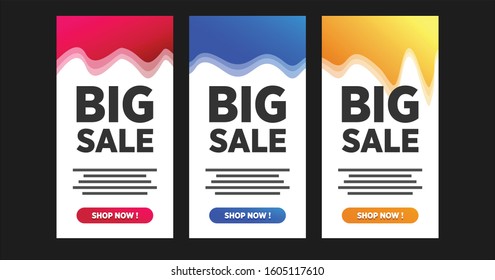 Dynamic modern fluid mobile for flash sale banners. Sale banner template design, Flash sale special offer set