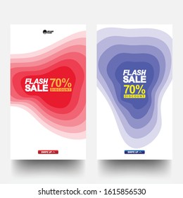 Dynamic Modern Fluid Mobile For Flash Sale Banners. Sale Banner Template Design. Editable Post Template Social Media Banners For Digital Marketing.