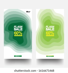 Dynamic Modern Fluid Mobile For Flash Sale Banners. Editable Post Template Social Media Banners For Digital Marketing. Flash Sale 60% Discount. 