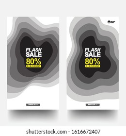 Dynamic Modern Fluid Mobile For Flash Sale Banners. Editable Post Template Social Media Banners For Digital Marketing. Flash Sale 80% Discount. 